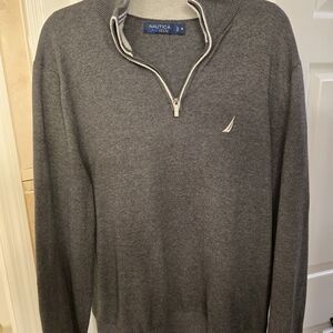 Nautica Men's Charcoal Zip-Up Sweater